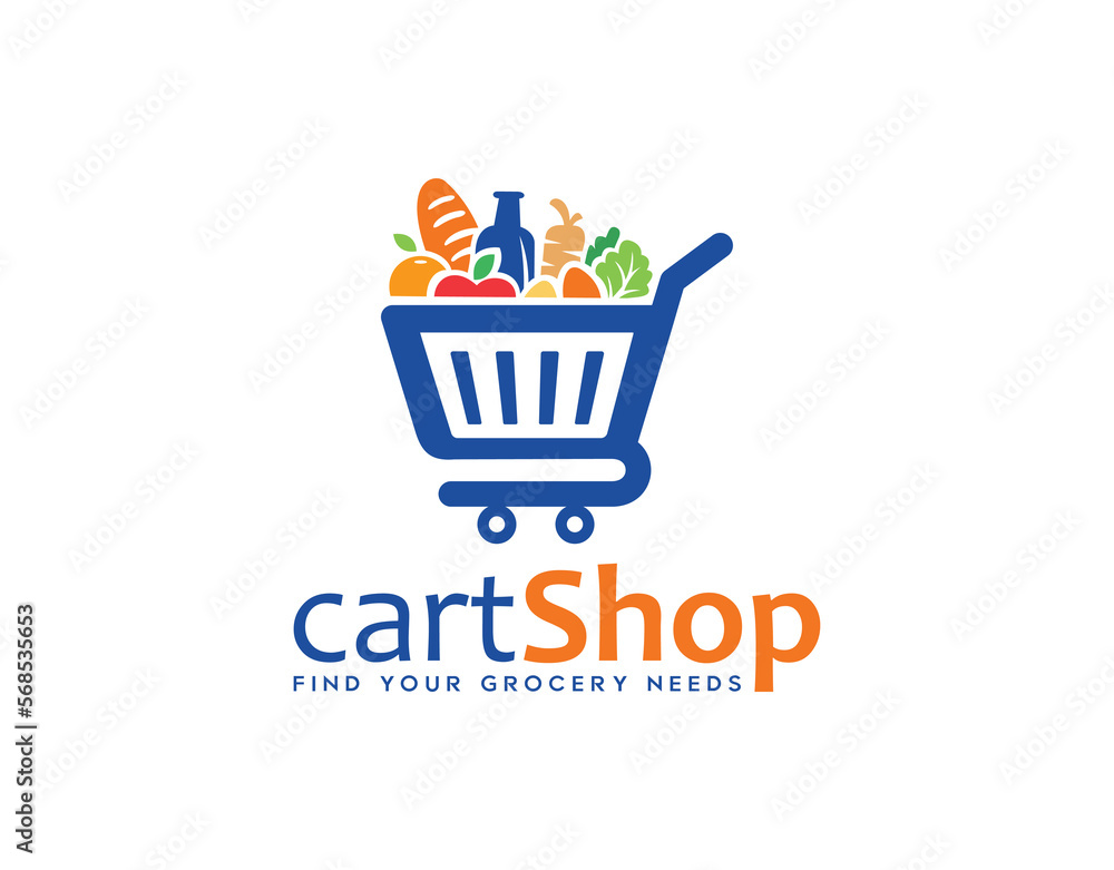  Trolley for Shop Logo or icon sign symbol vector - obrazy, fototapety, plakaty 