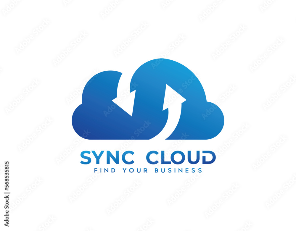 Sync Cloud Logo or icon sign symbol vector Sync Cloud Logo or icon sign symbol vector