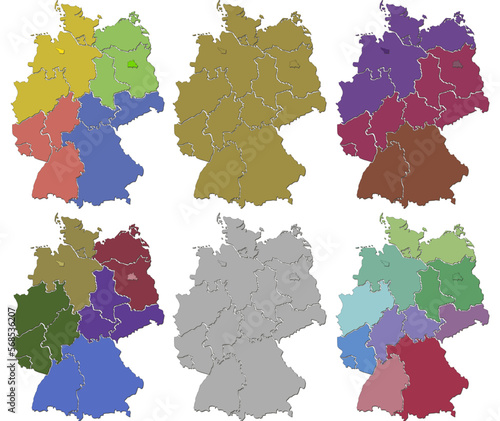 Deutschland Karte mit Bundesl  ndern Farbliche Gebietskennzeichnung als Vektor Grafik