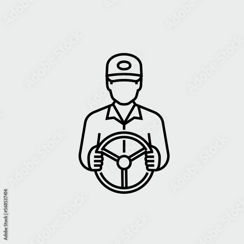 Truck Driver Avatar Vector Line Icon