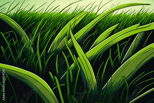 Grass from a soccer field  in green. Generative AI