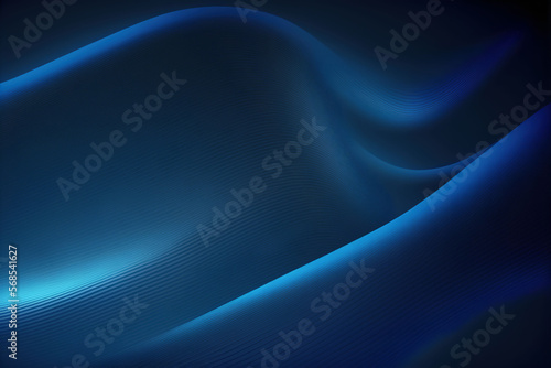 abstract blue background, technology background, Dark blue grainy gradient background, light blue colors wave pattern with noise texture, wide banner. Generative Ai