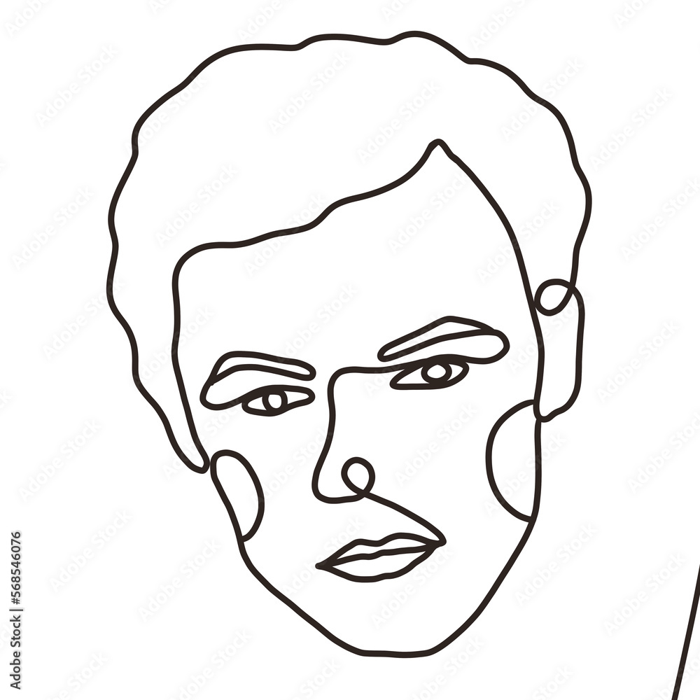 Line art illustration portrait of a man