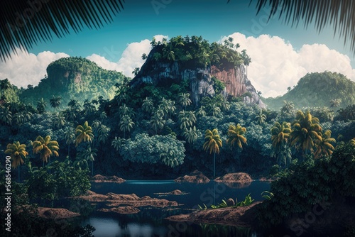 French Guiana landscape created with generative ai photo