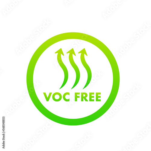 VOC free icon. Volatile organic compounds-free abstract. Vector illustration