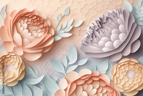 Abstract flower paper cut b...