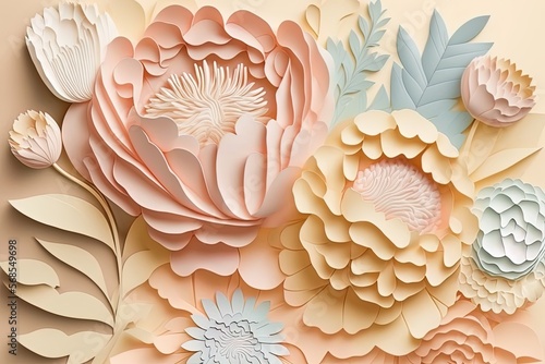 Abstract flower paper cut b...