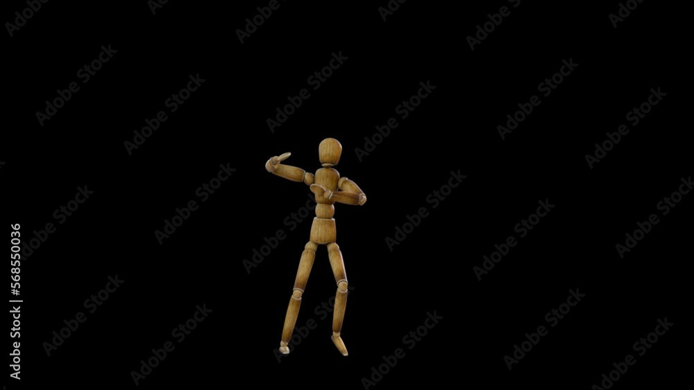 Dancer Puppet 3D Animation With Alpha Video Dancer Puppet 3D Animation With Alpha Video