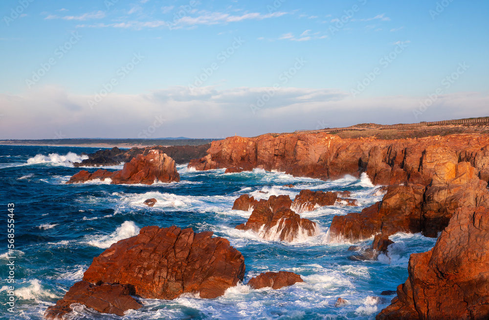 Fototapeta premium Landscape of the rocky coast in the Sines city area - Portugal