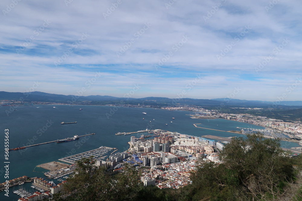 View from the famous rock in Gibraltar