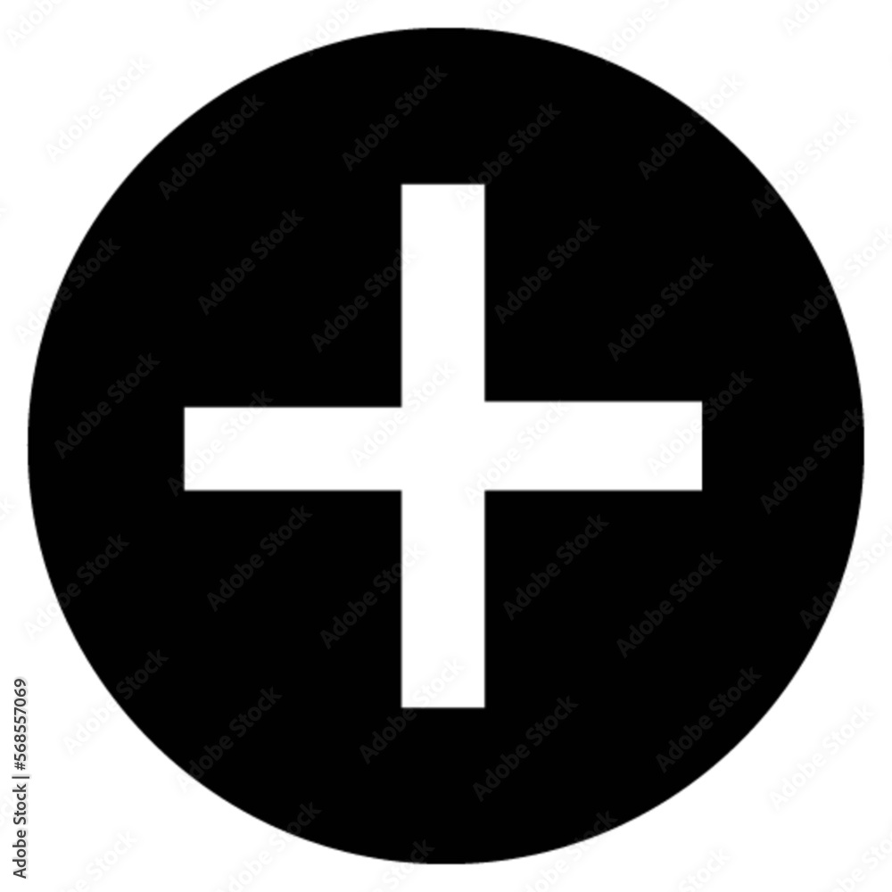 Obraz premium plus button vector, icon, symbol, logo, clipart, isolated. vector illustration. vector illustration isolated on white background.