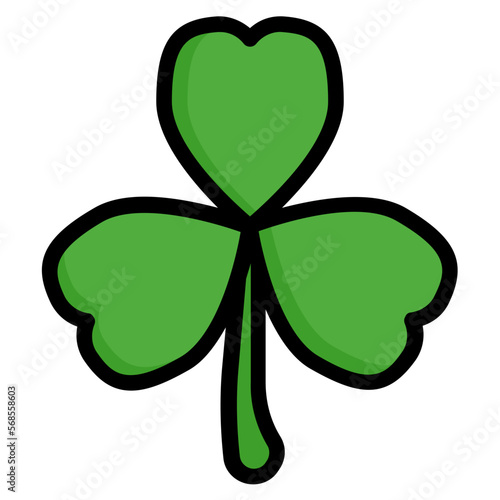 st patricks day clover Color line icon
