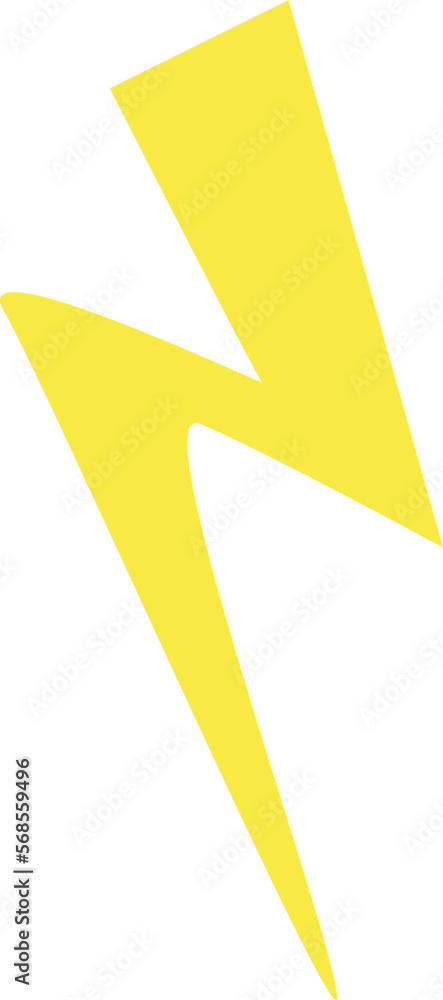 Yellow lightning on a white background. illustration in the style of old school tattoo Yellow lightning on a white background. illustration in the style of old school tattoo