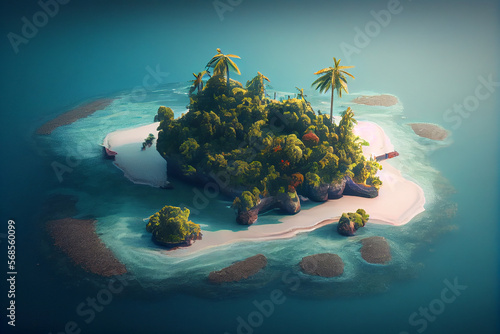 Perfect little island. generative AI