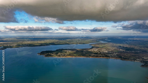 gulf Morbihan and Quiberon aerial view in french britanny