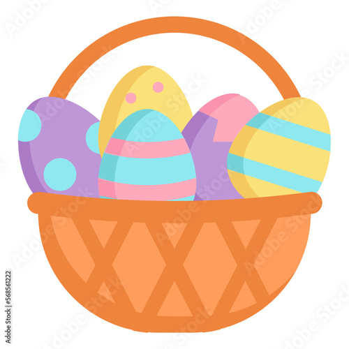 easter basket flat icon