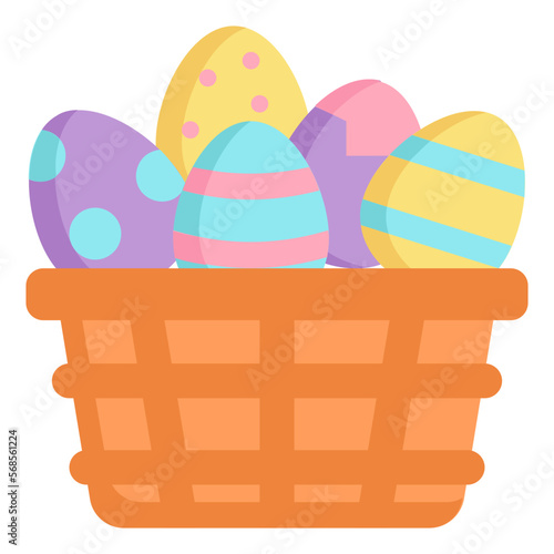 easter basket flat icon