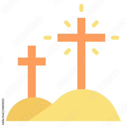 crosses hill flat icon
