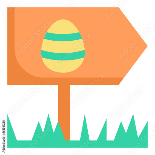 easter egg hunting flat icon