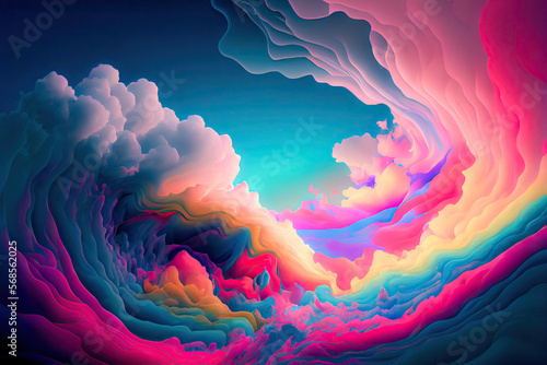 Abstract fluid colorful smoke - By Generative AI