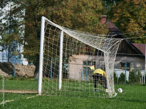 person with soccer ball