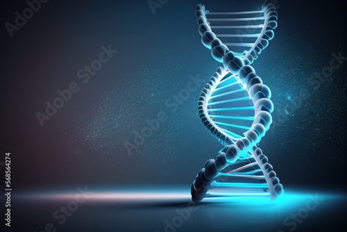 Medical illustration of the DNA or human genes. Genetic science future biology concept.