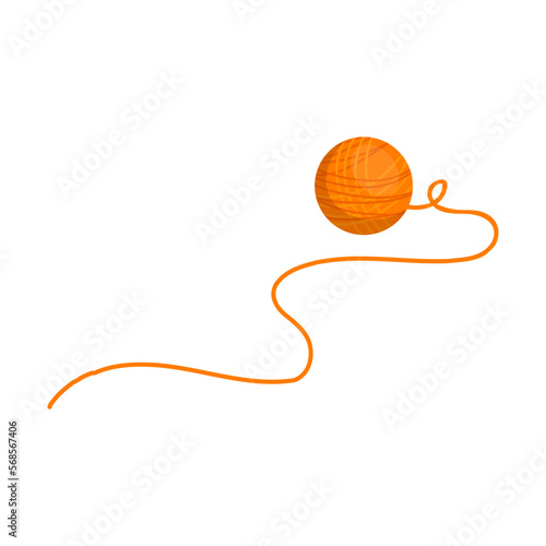 A ball of thread, untangled yarn for knitting.Vector graphics.