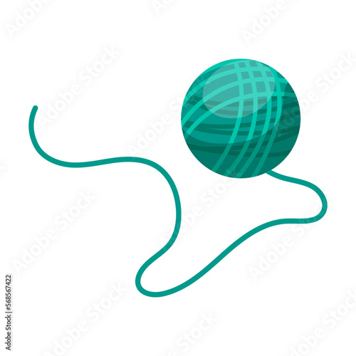 A ball of thread, untangled yarn for knitting.Vector graphics.