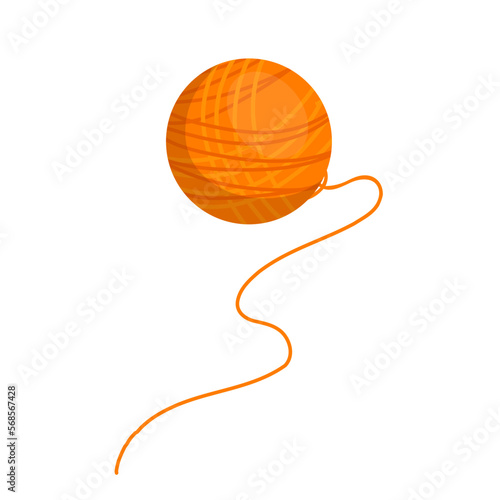 A ball of thread, untangled yarn for knitting.Vector graphics.
