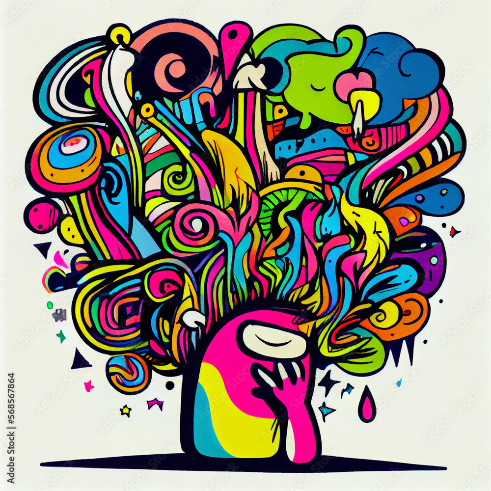 Fototapeta premium meditation doodle style