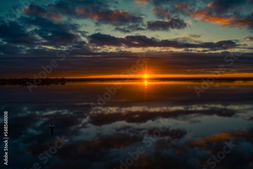 sunset over the river