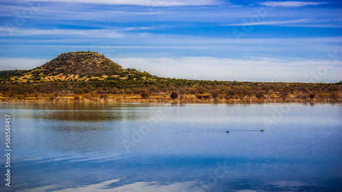 lake and mountains