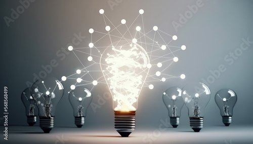Lightbulb Innovation Creative Thinking Idea Concept, Thinking Different, Standing Out, Business Concept of Standing Out, Innovation, Connection, Stand Out, Be Bold, Thinking Creatively