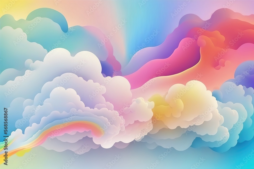 Gentle chaos pattern of strokes and explosions of colorful delicate pastel colors. Wallpaper for desktop, background, texture, copy space. generative ai