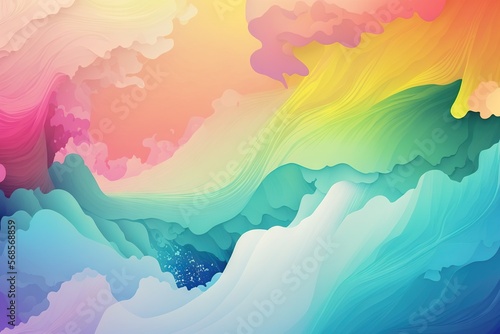 Gentle chaos pattern of strokes and explosions of colorful delicate pastel colors. Wallpaper for desktop, background, texture, copy space. generative ai