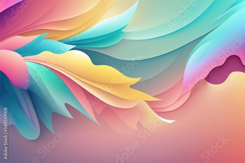 Colorful pattern explosions of paint strokes and abstract stripes  pastel delicate colors  wallpapers for desktop  generative ai