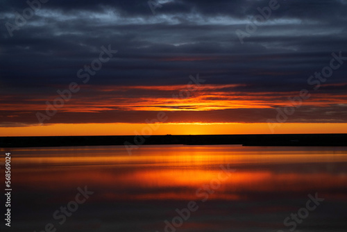 sunset over the river