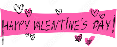 Happy valentines day lettering.  Vector illustration