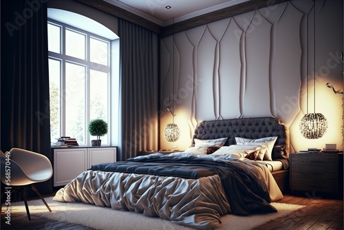 Beautiful bedroom interior. Bedroom ideas.