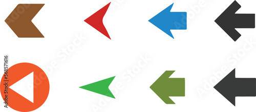 Free Download colorful Left arrow icon vector, set arrows symbol icons. isolated. - GFXLoad