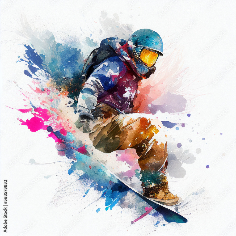 abstract snowboarder