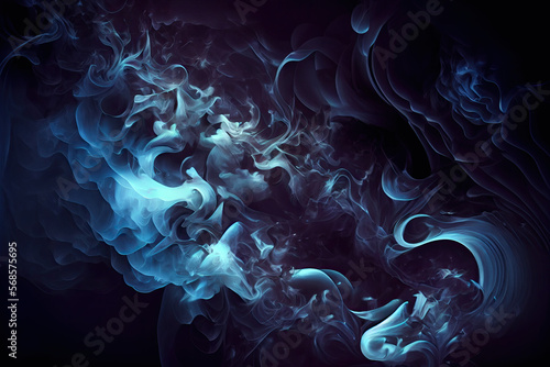 abstract background with blue smoke swirls - By Generative AI