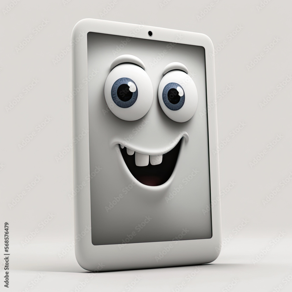 Cute Cartoon Technology Tablet Character (Generative AI) Cute Cartoon Technology Tablet Character (Generative AI)