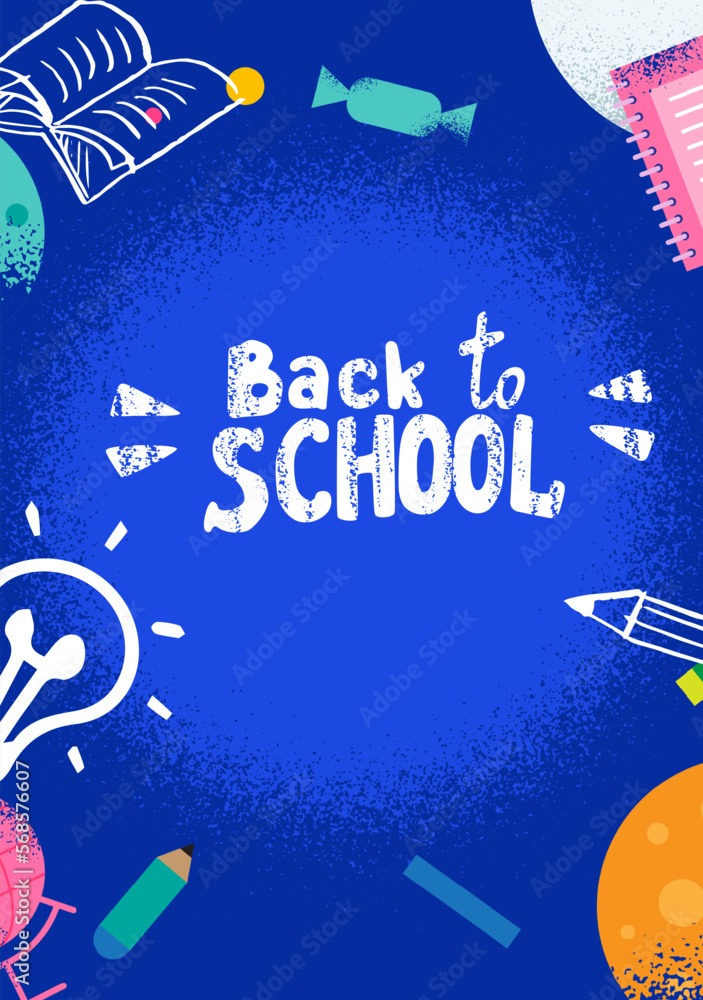 Back to school poster vector design Stock Vector Adobe Stock