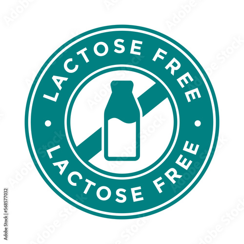 Lactose free vector logo or badge template. Suitable used for stamp or product label.