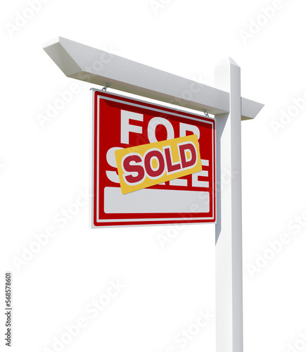 Sold Home For Sale Real Estate Sign - Transparent PNG.