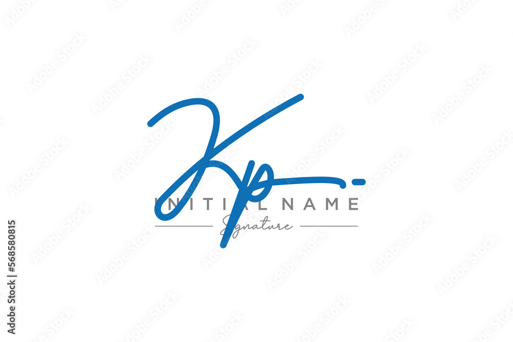 Initial KP signature logo template vector. Hand drawn Calligraphy lettering Vector illustration. Initial KP signature logo template vector. Hand drawn Calligraphy lettering Vector illustration.