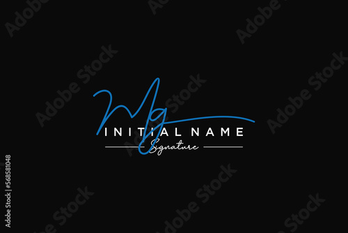 Initial MG signature logo template vector. Hand drawn Calligraphy lettering Vector illustration.