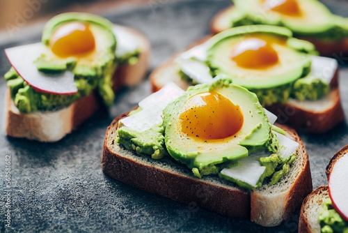 Vertical shot of Delicious healthy avocado toast Generative AI