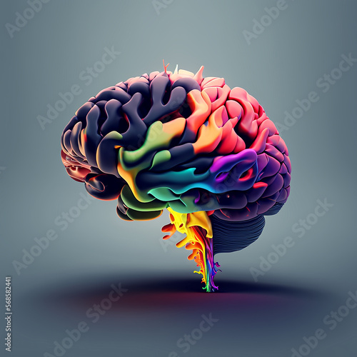 Abstract 3d illustration of human brain